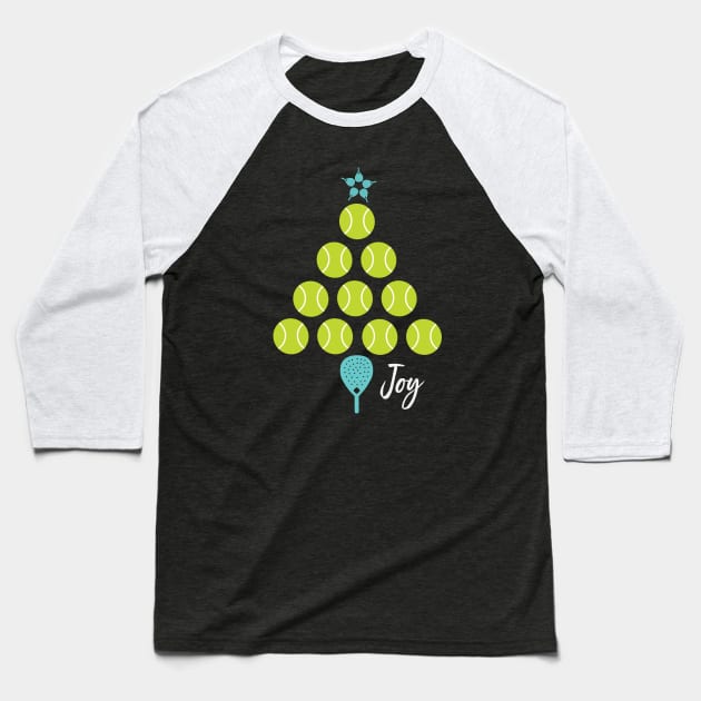 Padel Joy Christmas Tree Baseball T-Shirt by whyitsme